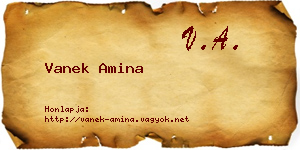 Vanek Amina névjegykártya